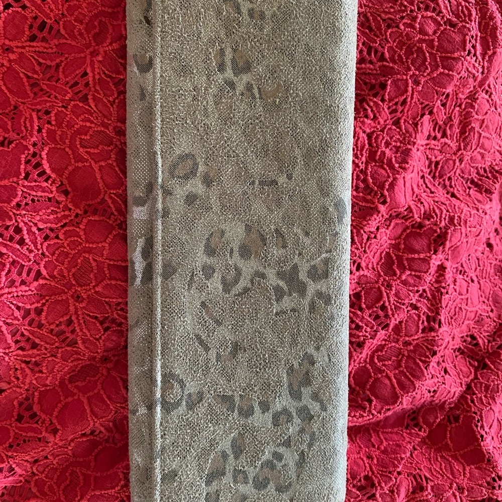 Leopard Print Suede-like clutch in Taupe